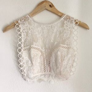 Victoria secret model romantic lace top sleeveless